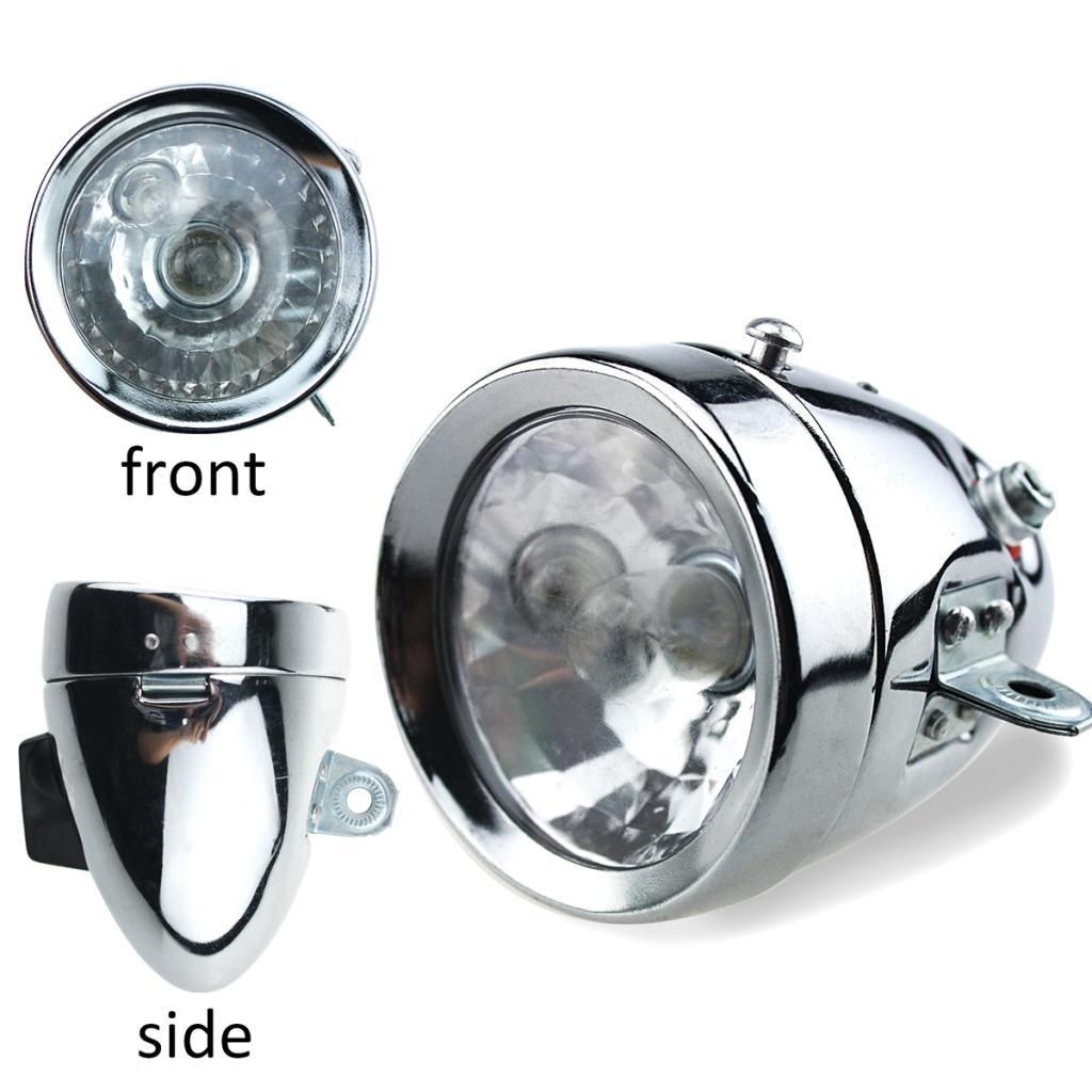 Bike Dynamo Light - 크롬 마찰발전기 램프가 포함된 다이나모 헤드라이트
