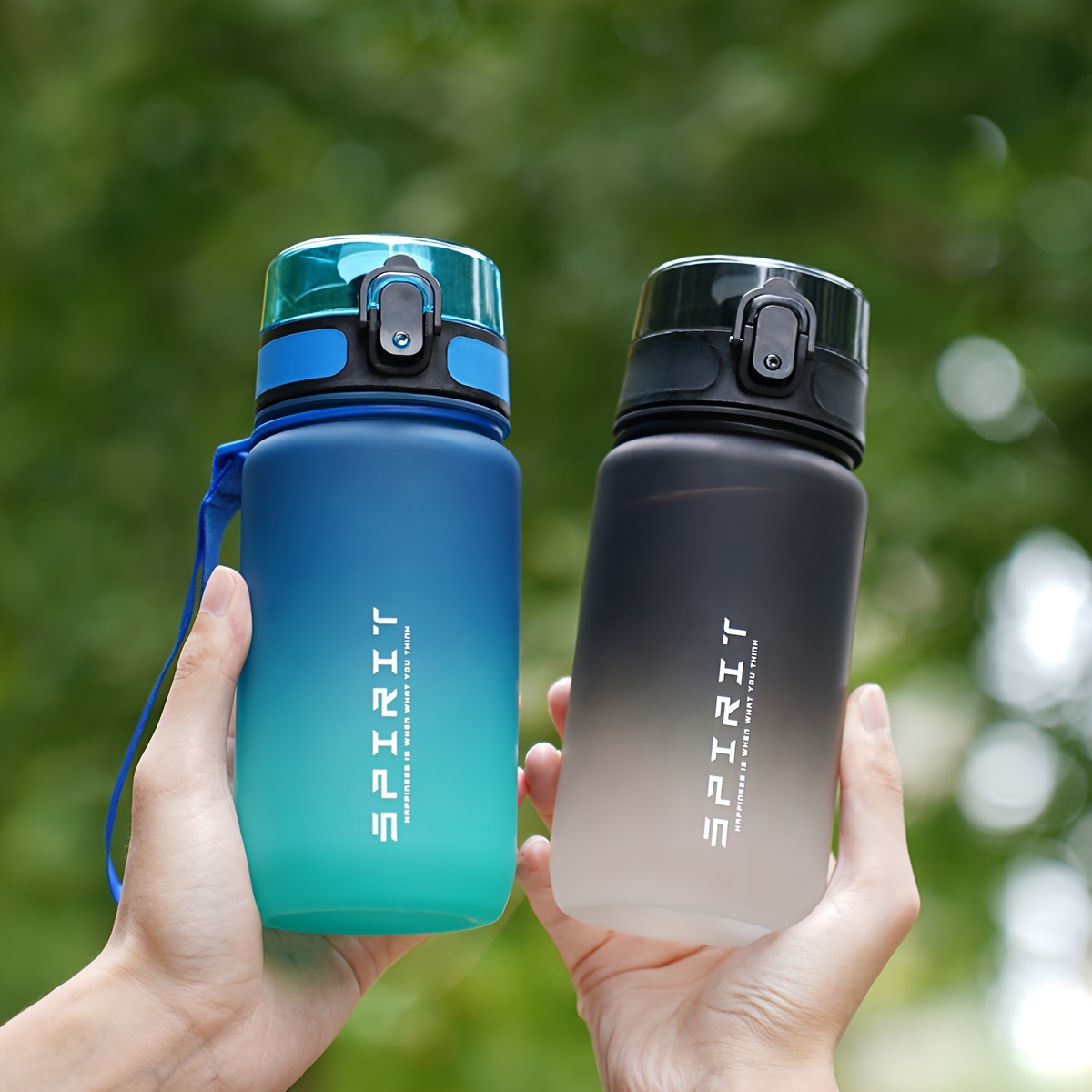 Cycling Gear Material - 600ml 그라데이션 스포츠 물병 (시간 표시