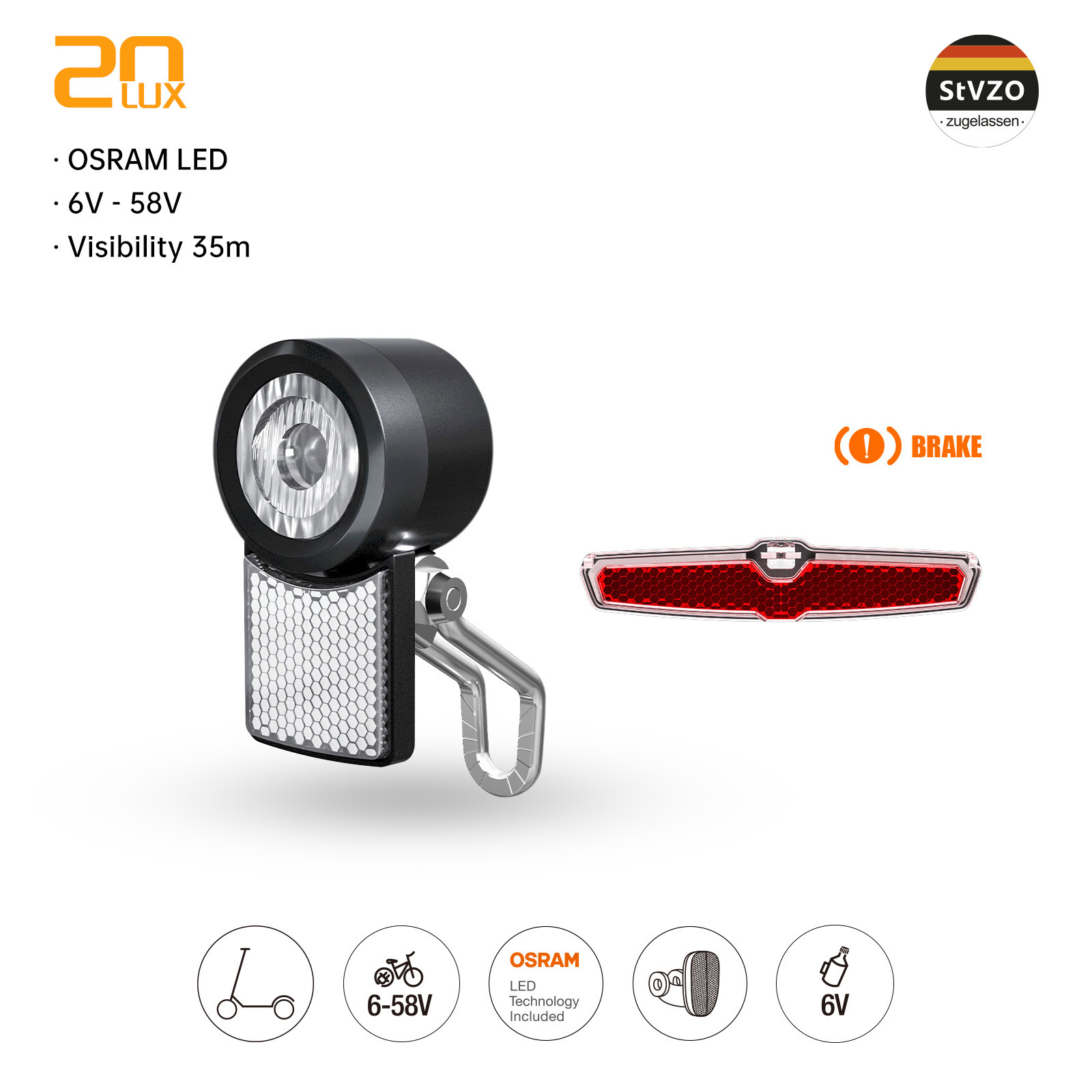 Bike Dynamo Light - 링크베스트 20 럭스 헤드라이트 LED 자전거