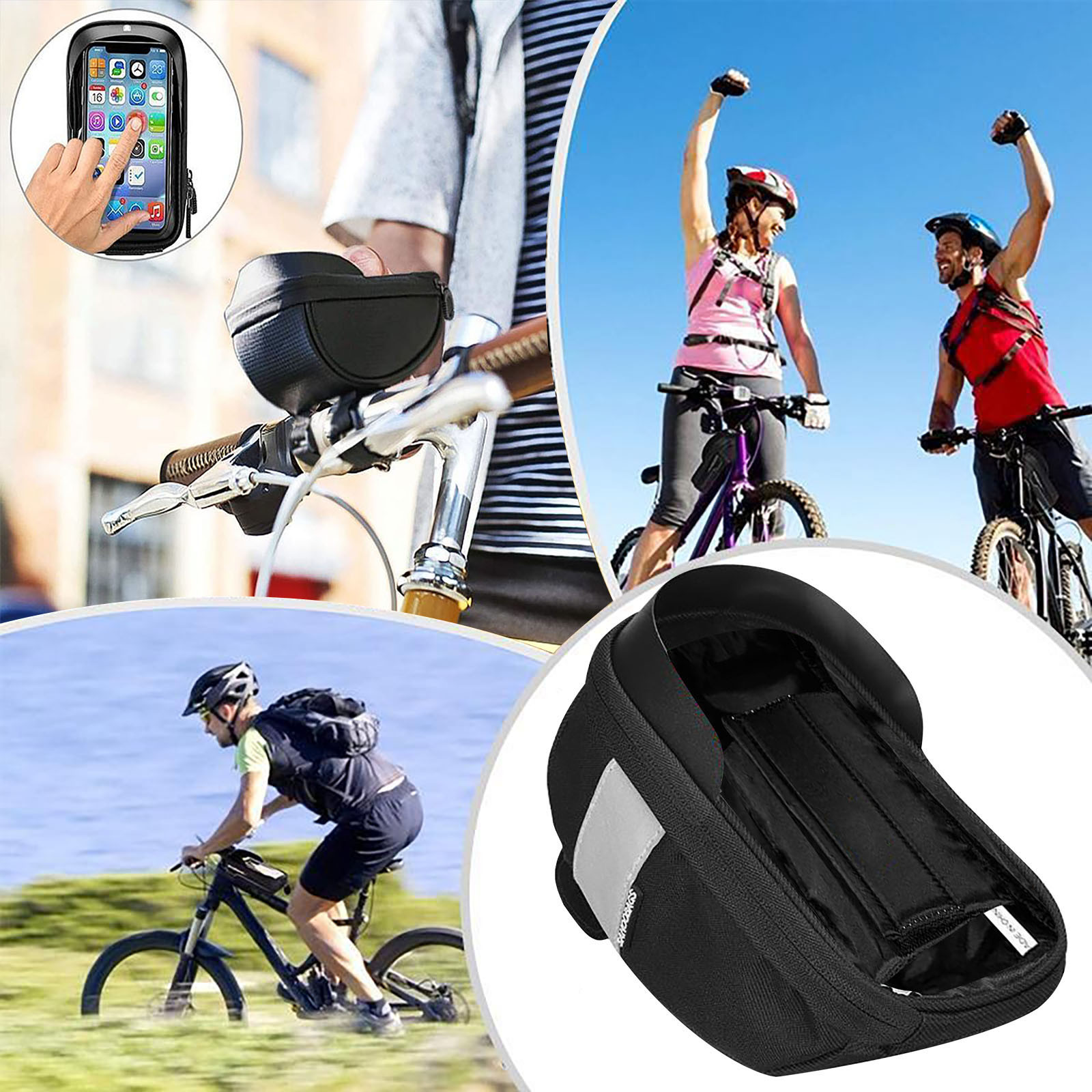 방수 자전거 폰 가방 핸들바 파우치 스크린 자전거 프레 - Cycling Gear Duffle 리뷰 및 가격