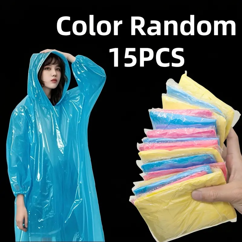 15/30개입 무작위 색상의 일회용 투명 성인용 우비  - Cycling Gear Material 리뷰 및 가격