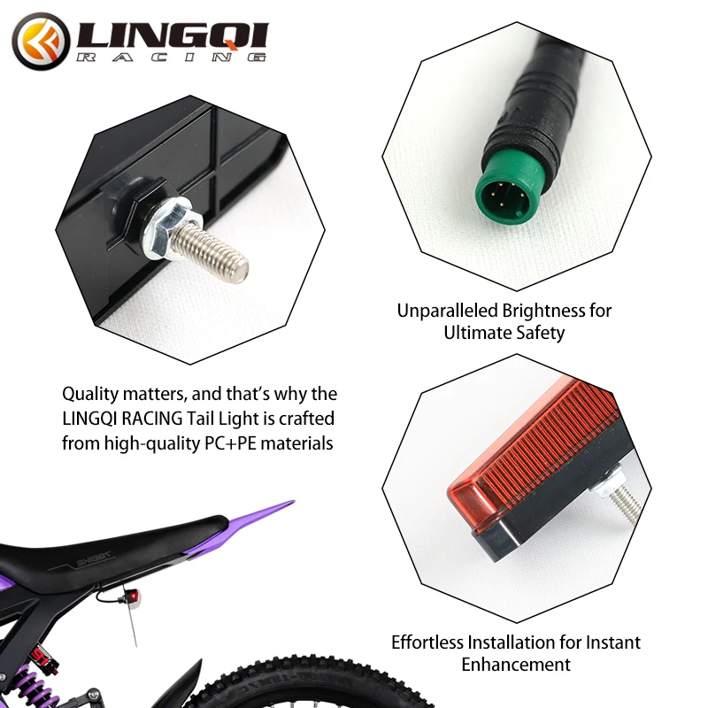 LINGQI RACING 스쿠터 후면 테일 라이트 빨간 - Bike Tail Light 리뷰 및 가격