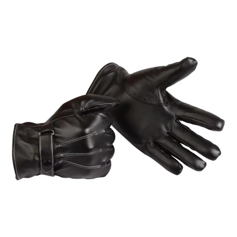 남자 장갑 PU 가죽 플러시 안감 열 전체 손 터치 스 - Cycling Hand Gear 리뷰 및 가격